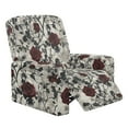thumbnail image 1 of HELLHERO Rose Print 1 Cushion Reclining Chair Cover Fitted Couch Cover for Recliner Dust-proof Recliner Stretch Sofa Slipcover with Side Pockets, Brown, 1 of 8