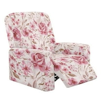 HELLHERO Rose Print Recliner Chair Covers Lazyboy 4 Piece Recliner Cover 1 Seat Extra Large Sofa Cover for Reclining Sofa Single, Home Decor