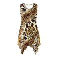 thumbnail image 1 of HELLHERO Round Neck Summer Sleeveless Dress, Leopard Zebra Mix Print Sleeveless Sundress Polyester Side Pockets Ladies Irregular Hem Casual Dress Non-Fade, 1 of 8