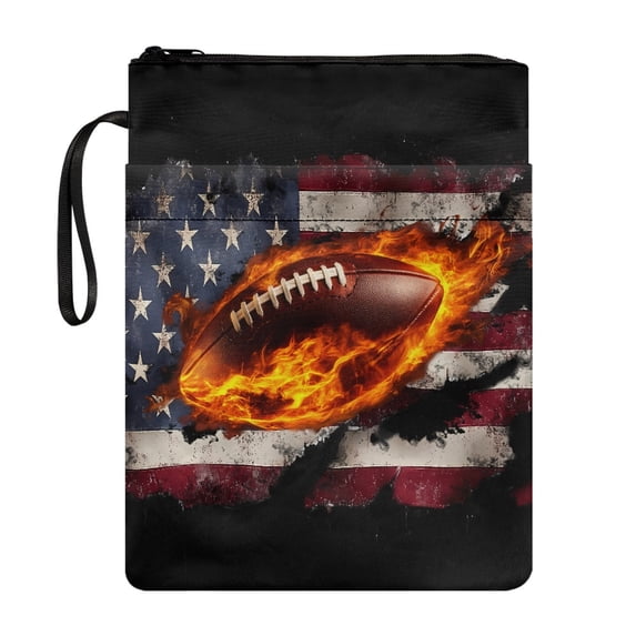 HELLHERO Rugby Pattern Design Gift Book Covers, 11.42 x 8.66 Inch Polyester Book Organzier Holder Book Cover Carrying Case Carrying Book Case with Book Protection