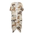 thumbnail image 1 of HELLHERO Running Horses Bathing Suit Cover Up Polyester Casual Free Size Long Kimono Swimsuit Cover Up for Women, 1 of 6