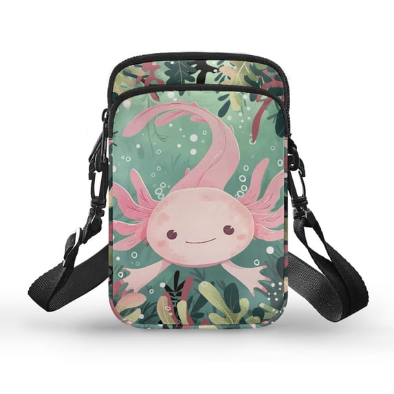 HELLHERO Salamander Adjustable Shoulder Strap Crossbody Bag, Double-layer, Daily Commute or Casual Outings Polyester 4.33"x1.97"x7.09"