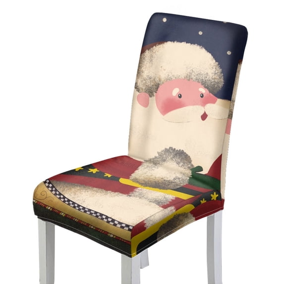 HELLHERO Santa Claus Print Dining Chair Covers, High Stretch Chair ...