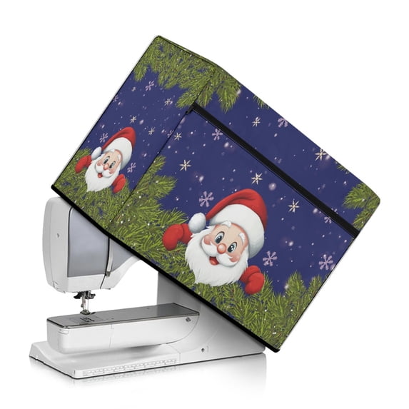 HELLHERO Santa Claus Sewing Machine Cover with Tote Handle Polyester 17.7x8.6x12.5 Inch Women Gifts