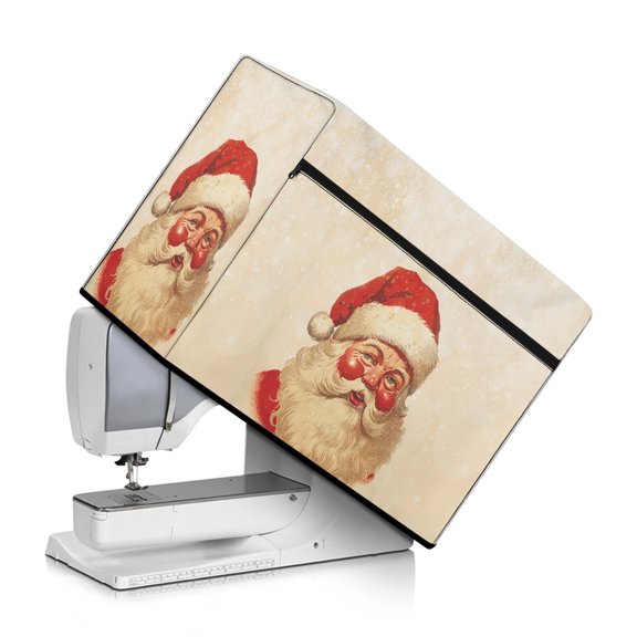 HELLHERO Santa Claus Sewing Machine Dust Cover 17.7x8.6x12.5 Inch Polyester Dustproof Cover for Women