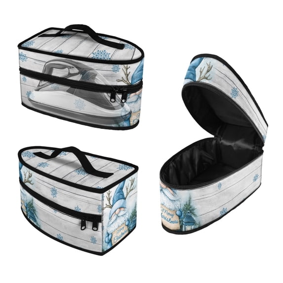 HELLHERO Santa Claus Snowflake Pattern Steam Irons Storage Bag Compatible with Most Iron Garment Steamer Box Travel Steamer Holder Easy to Clean, Bag Only