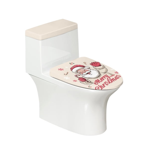 HELLHERO Santa Claus pattern Toilet Seat Lid Cover, Soft Universal Easy to Install, Stylish Gifts Adjustable Elastic Edge