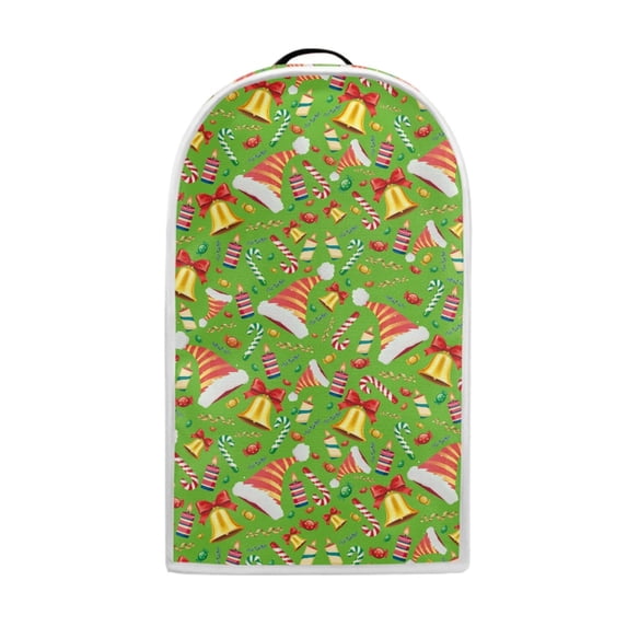 HELLHERO Santa Hat and Christmas Bell Pattern Elastic 15.94"H x 9.45"L x 7.28"W Kitchen Blender Dust Covers Handle Polyester Coffee Machine Dust Cover