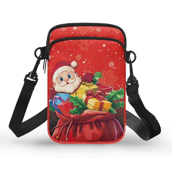 HELLHERO Santa with GiftsMessenger Bag Double Zipper Outdoor Travel Adult Shoulder Bags Lightweight