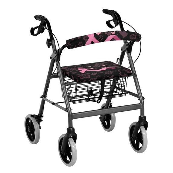 HELLHERO Scarf Flowers Rollator Seat Cover and Backrest Covers for Seniors Adult Stain Proof Soft for Elderly