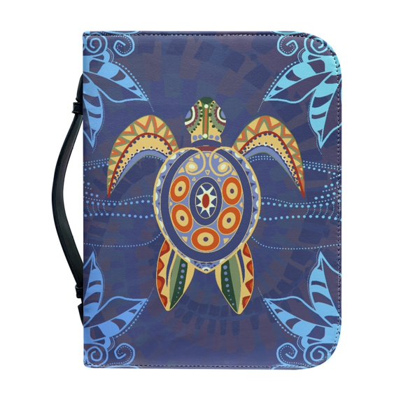 HELLHERO Sea Turtle Bible Cover, Protective PU Leather Bible Covers for Bible Study Prayer, Large Capacity Bible Book Protective Case Covers