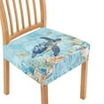 thumbnail image 1 of HELLHERO Sea Turtle Print Dining Chair Seat Cover, Stretchable Dining Chair Seat Covers Stretch, Easy Install Chairs Covers for Kitchen, Blue, 1 of 7