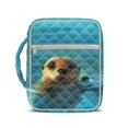 thumbnail image 1 of HELLHERO Seal Portable Bible Cover Case for Daily Use Daily Life, Polyester Fabric Quilted Bible Cover with Handle, 1 of 9