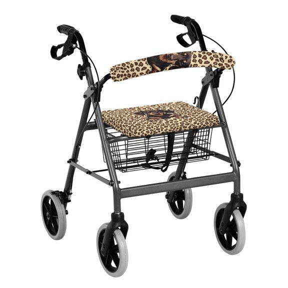HELLHERO Seat & Back Covers Leopard Puppy Seat & Back Cover for The Elderly Removable Easy Install for Walker Protection