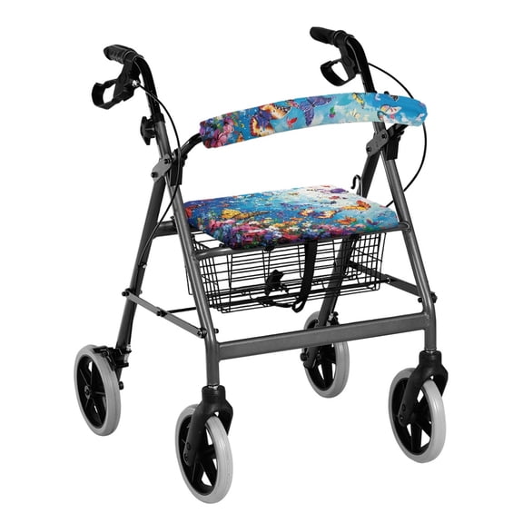 HELLHERO Seat Back Covers Removable and Washable Easy to Clean Walker Rollator Seat Back Cover & Butterfly Easy Fit for Machine Washable