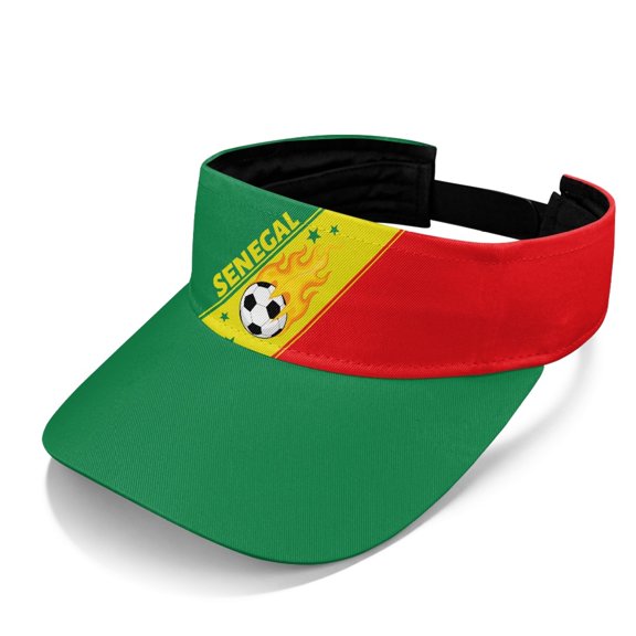 HELLHERO Senegal Flag Print Lightweight Outdoor Visor Cap for Summer Fishing, UV Protection Breathable Sun Visor Cap