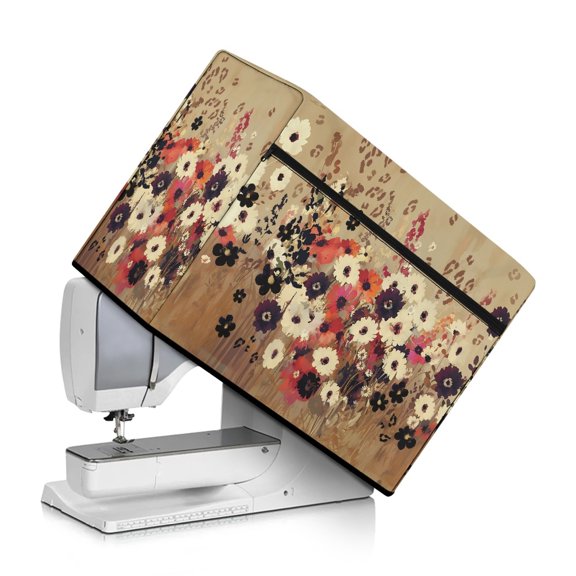 HELLHERO Sewing Machine Cover Dustproof Protective Dust and Waterproof Cover Multicolor Floral Pattern