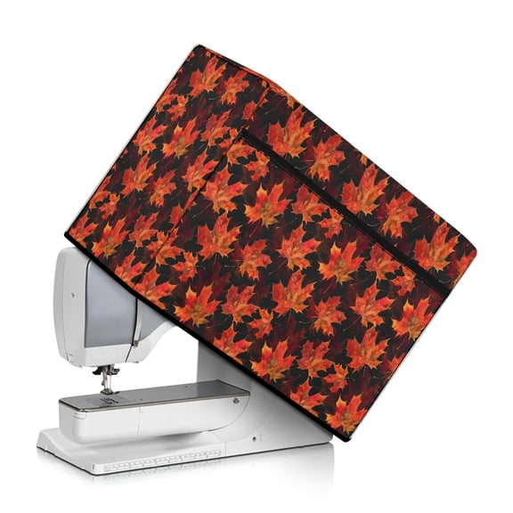 HELLHERO Sewing Machine Cover Multicolored Maple Leaves Easy to Store Waterproof Dustproof Cover Polyester for Most Singer and Brother