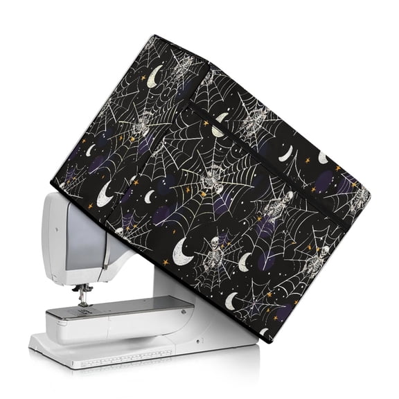 HELLHERO Sewing Machine Cover Skeleton Spiderweb Easy Storage Dustproof Protective Case for Housewife