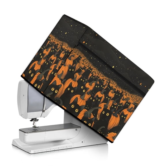 HELLHERO Sewing Machine Cover Tote Handle and Pocket Universal Lightweight for Most Singer and Brother Sewing Machine, Pumpkins