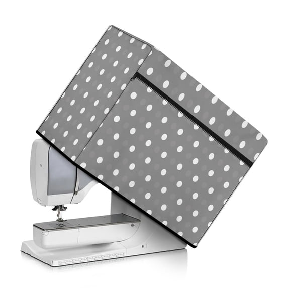 HELLHERO Sewing Machine Cover with Handle and Pocket Lightweight Waterproof Dustproof Protector Universal Gray Dot Pattern