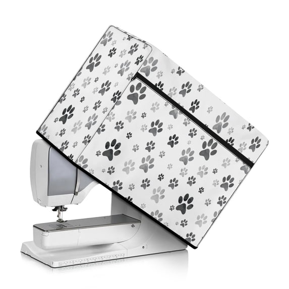 HELLHERO Sewing Machine Dust Cover Paw Prints Lightweight Polyester Material Universal
