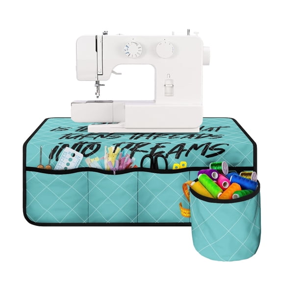 HELLHERO Sewing Machine Dustproof Waterproof Sewing Machine Mat Puppy Paw Print Pattern Removable Storage Bag for Xmas Gifts Travelling