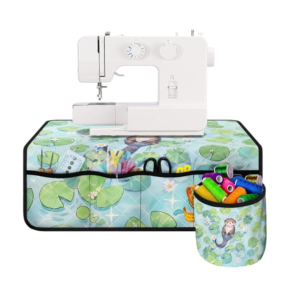 HELLHERO Sewing Machine Mat Beautiful & Practical Fusion Protective Mat Foldable Polyester Fabric Dustproof Mat for Wife Mom Family Present Household