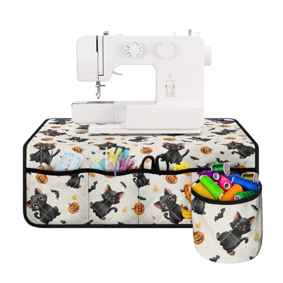 HELLHERO Sewing Machine Mat Premium Fabric Protective Mat Beautiful & Practical Fusion to Keep Tidy for to Keep Sewing Accessories, Cat Pumpkin Pattern