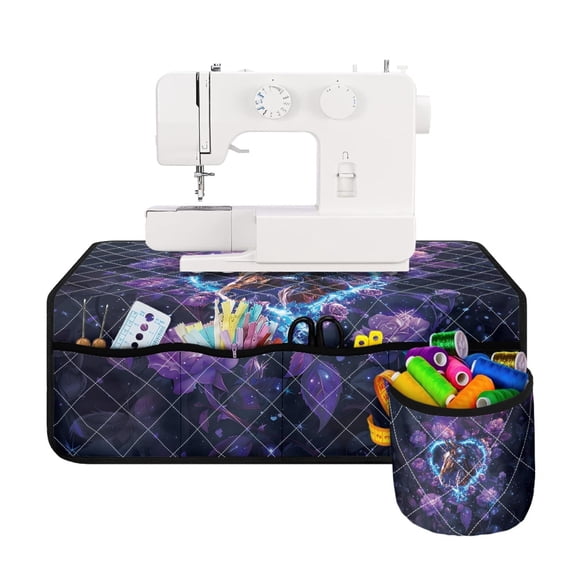 HELLHERO Sewing Machine Mat Storage Bag Protective Mat Waterproof Heart-Shaped Horse Pattern to Keep Tidy for Most Sewing Machines Home Sewing Classes