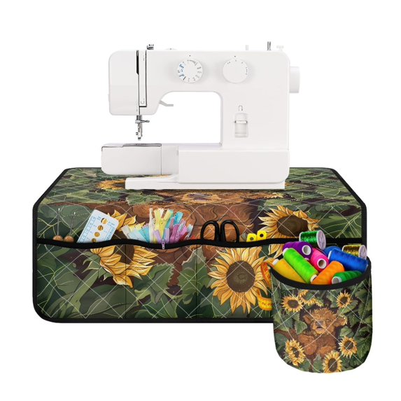HELLHERO Sewing Machine Mat Waterproof Beautiful & Practical Fusion for Most Sewing Machines, Calf Sunflower