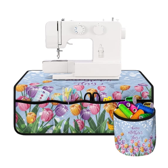 HELLHERO Sewing Machine Pad Foldable Foldable Polyester Fabric Storage Bag 25.2in×24.4 Inch, Valentine's Gift