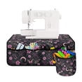 thumbnail image 1 of HELLHERO Sewing Machine Pad Organizer Pale Purple Flowers with 4 Pockets Waterproof Home Sewing Classes for Most Sewing Machine Table for Woman Gifts, 1 of 5