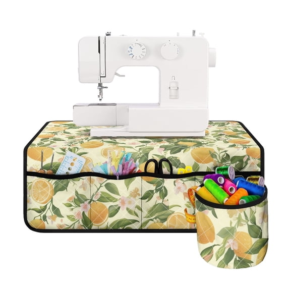 HELLHERO Sewing Machine Pad with 4 Pockets Waterproof Easy Storage for Sewing Classes, Orange