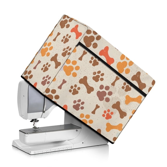 HELLHERO Sewing Machine Protector Cover 17.7x8.6x12.5 Inch Universal Machine Washable Paw Print Design
