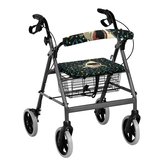 HELLHERO Shark Back Rest Covers for Seniors Rollator Walker Cover and Starry Sky for Elderly Adults