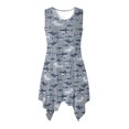 thumbnail image 1 of HELLHERO Shark Pattern Design Sleeveless Sundress for Beach Vacation Pool Party, Irregular Hem Side Pockets Asymmetric Hem Midi Dress, 1 of 8