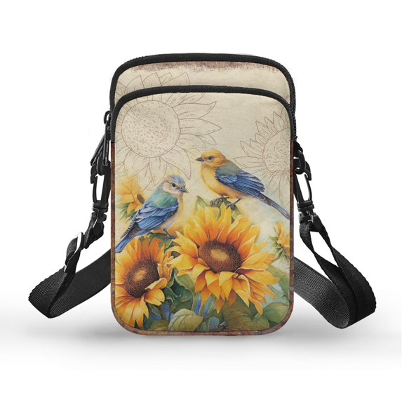 HELLHERO Shoulder Bag Sunflowers 4.33x1.97x7.09 with Zipper Closed Women for Travel Daily Use Women Adjustable Shoulder Strap