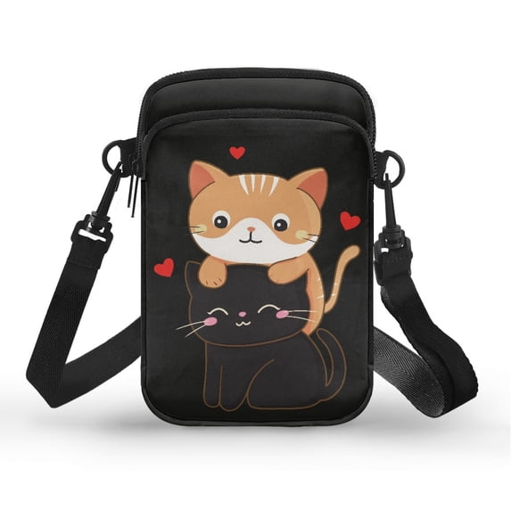 HELLHERO Shoulder Bags Stacked Cats in Love with Adjustable Strap Women Crossbody Bag for Unisex