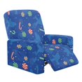 thumbnail image 1 of HELLHERO Side Pocket Design 4 Pieces Reclining Chair Slipcover for Kids, Polyester Spandex Washable Recliner Chair Covers for Living Room, Bigfoot Christmas Candy, 1 of 8