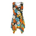 thumbnail image 1 of HELLHERO Side Pockets Ladies Irregular Hem Casual Dress, Colorful Summer Sleeveless Dress Polyester Pleated Sleeveless Sundress Round Neck, 1 of 8