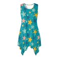 thumbnail image 1 of HELLHERO Side Pockets Ladies Irregular Hem Casual Dress, Starfish Pattern Summer Sleeveless Dress Polyester Durable Asymmetric Dresses Round Neck, 1 of 8