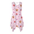 thumbnail image 1 of HELLHERO Side Pockets Sleeveless Sundress, Capybara Strawberry Pattern Sleeveless Midi Dress Polyester Irregular Hem Asymmetric Hem Midi Dress Round Neck, 1 of 8