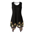 thumbnail image 1 of HELLHERO Side Pockets Summer Long Dresses, Tropical Floral Border Sleeveless Sundress Polyester Irregular Hem Summer Sleeveless Dress Tank, 1 of 8