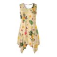 thumbnail image 1 of HELLHERO Side Pockets Summer Sleeveless Dress, Tropical Fruit Print Sleeveless Dresses Polyester Round Neck Sleeveless Sundress Irregular Hem, 1 of 8
