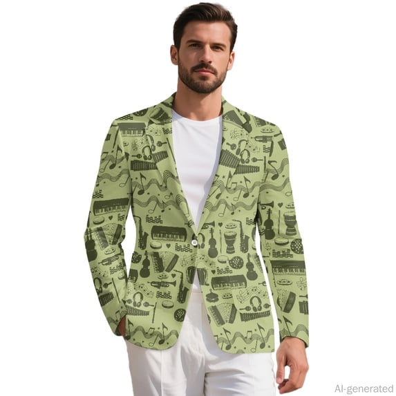 HELLHERO Single Button Business Suit Jacket for Formal Casual, Polyester Long Sleeve Men's Blazer Casual Sport Coats Suit Jacket with With Pockets