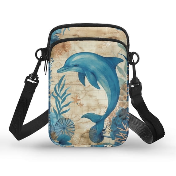 HELLHERO Skeleton with Rose and Raven Crossbody Sling Bag Unique Gift, Double Deck for Daily Use, Outdoor Travel Daily Use