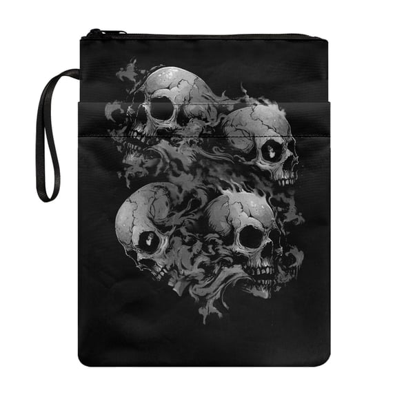 HELLHERO Skull Pattern 1pcs Book Sleeve Protector with Decorative Design Gift Bag Easy Carry Book Case Book Storage Bag with Book Protection
