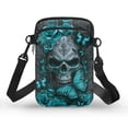 thumbnail image 1 of HELLHERO Skull and Butterfly Pattern with Zipper Adjustable Crossbody Bag Women Polyester Outdoor Travel 4.33x1.97x7.09 Leakproof, 1 of 7