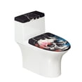 thumbnail image 1 of HELLHERO Skull and Cat Pattern Toilet Lid Seat Cover with Fits All Toilet Shapes 2 Piece Set Toilet Covers Set 17x21 Inches for Soft, 1 of 8